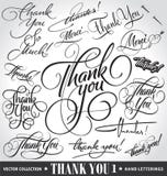 Set of custom THANK YOU hand lettering (vector) Royalty Free Stock Images Set of custom THANK YOU hand lettering (vector) Royalty Free Stock Images