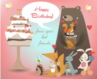 Set with cute forest animals stock illustration Set with cute forest animals stock illustration