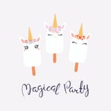 Unicorn ice cream set vector illustration Unicorn ice cream set vector illustration