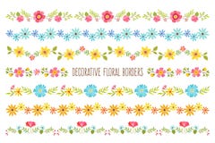 Set of decorative colorful Floral Borders Stock Photos Set of decorative colorful Floral Borders Stock Photos