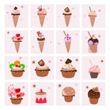 Set of delicious desserts vector illustration Set of delicious desserts vector illustration