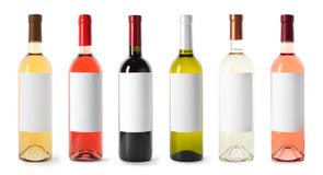 Set with different blank wine bottles on white background. royalty free stock photos Set with different blank wine bottles on white background. royalty free stock photos