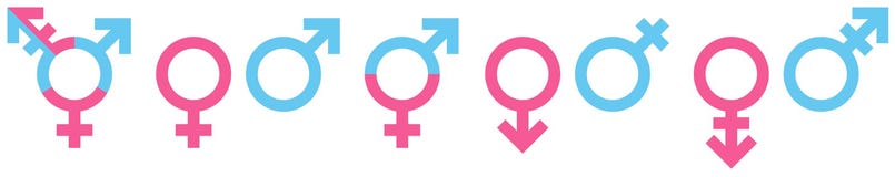 Set Of Different Gender Icons Blue And Pink vector illustration Set Of Different Gender Icons Blue And Pink vector illustration