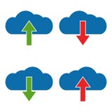 Set download and upload cloud icon, vector download and upload illustration, cloud computing Royalty Free Stock Photography Set download and upload cloud icon, vector download and upload illustration, cloud computing Royalty Free Stock Photography
