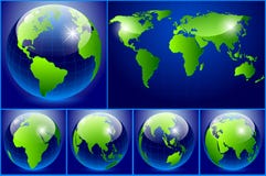 Set of earth on dark background vector illustration Set of earth on dark background vector illustration