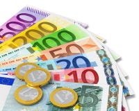 Set Euro banknoty i monety ilustracja wektor Set Euro banknoty i monety ilustracja wektor