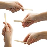 Set of female hands holding empty ice cream stick Royalty Free Stock Photo Set of female hands holding empty ice cream stick Royalty Free Stock Photo