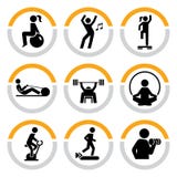 Set of Fitness Pictograms in Semicircles