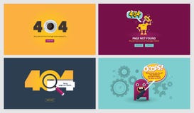 Set of flat design 404 error page templates vector illustration Set of flat design 404 error page templates vector illustration