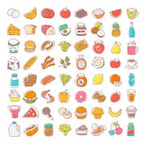 Set of flat thin line food icons. Vector elements. vector illustration Set of flat thin line food icons. Vector elements. vector illustration