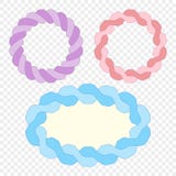 Set. Frame made of woven rope. Vector elements on isolated transparent background. stock illustration Set. Frame made of woven rope. Vector elements on isolated transparent background. stock illustration