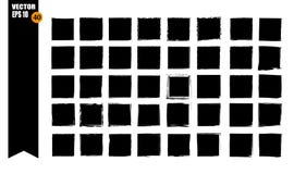 A set of frames, black squares, textural lines, also brushes. vector illustration A set of frames, black squares, textural lines, also brushes. vector illustration