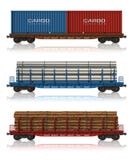 Set of freight railroad cars vector illustration Set of freight railroad cars vector illustration