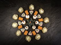 A set of fresh rolls in the Japanese style stock photos A set of fresh rolls in the Japanese style stock photos