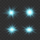 Set of glowing lights vector illustration Set of glowing lights vector illustration