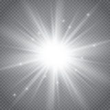 Set of golden glowing lights effects isolated on transparent background. Sun flash with rays and spotlight. Glow light effect. Sta stock illustration Set of golden glowing lights effects isolated on transparent background. Sun flash with rays and spotlight. Glow light effect. Sta stock illustration