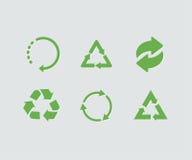 Set of green vector recycle icon. Recycle vector collection Royalty Free Stock Photo Set of green vector recycle icon. Recycle vector collection Royalty Free Stock Photo