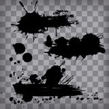 Set of grunge black frrames from ink brush strokes isolated on t stock illustration Set of grunge black frrames from ink brush strokes isolated on t stock illustration