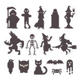 Set of Halloween character silhouettes vector illustration Set of Halloween character silhouettes vector illustration