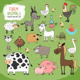 Set of hand-drawn farm animals stock illustration Set of hand-drawn farm animals stock illustration