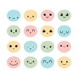 Set of hand drawn funny cartoon faces. Sketch facial expressions set. Happy doodle cartoon characters Stock Photos Set of hand drawn funny cartoon faces. Sketch facial expressions set. Happy doodle cartoon characters Stock Photos
