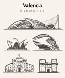 Set of hand-drawn Valencia buildings.Valencia elements sketch vector illustration vector illustration Set of hand-drawn Valencia buildings.Valencia elements sketch vector illustration vector illustration