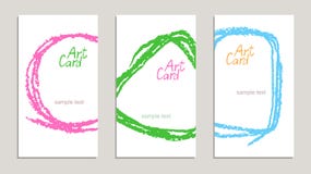 Set of handmade business sample cards with hand drawing textures on white. stock illustration Set of handmade business sample cards with hand drawing textures on white. stock illustration