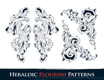 Set of heraldic flourish patterns royalty free illustration Set of heraldic flourish patterns royalty free illustration