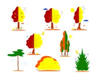 Set of icons of tree shape. Vector.Line style stock illustration Set of icons of tree shape. Vector.Line style stock illustration