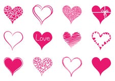 Set of isolated hearts to valentine day stock illustration Set of isolated hearts to valentine day stock illustration