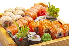 Set of japanese seafood sushi on white background. stock photography Set of japanese seafood sushi on white background. stock photography