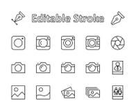 Set kamery i fotografia, wektor kreskowe ikony Zawiera symbole portrety, rodzinne fotografie i więcej dużo Editable ruch 32x32 p ilustracji Set kamery i fotografia, wektor kreskowe ikony Zawiera symbole portrety, rodzinne fotografie i więcej dużo Editable ruch 32x32 p ilustracji