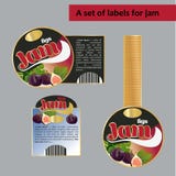 A set of labels for figs jam. Isolated image. stock illustration A set of labels for figs jam. Isolated image. stock illustration