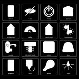 Set of Light, Smart, Intercom, Dimmer, Handle, Smart home, Automation, Power, Mobile icons vector illustration Set of Light, Smart, Intercom, Dimmer, Handle, Smart home, Automation, Power, Mobile icons vector illustration