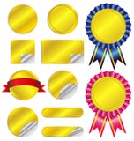 Set luxury gold labels and ribbons royalty free illustration Set luxury gold labels and ribbons royalty free illustration