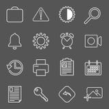 Set with mail icons in modern style. High quality symbols for web site design and mobile apps. Simple mail pictograms on stock illustration Set with mail icons in modern style. High quality symbols for web site design and mobile apps. Simple mail pictograms on stock illustration