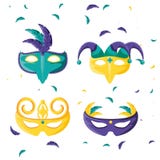 Set maski świętowania karnawałowa ikona ilustracji Set maski świętowania karnawałowa ikona ilustracji