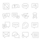 Set of Message Vector Line Icons. Contains such Icons as Conversation, SMS, Heart, Love Chats, Notification, Group Chat vector illustration Set of Message Vector Line Icons. Contains such Icons as Conversation, SMS, Heart, Love Chats, Notification, Group Chat vector illustration