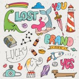 Set mieszanka przedmiot w ręki rysunkowej ilustracji ilustracja wektor Set mieszanka przedmiot w ręki rysunkowej ilustracji ilustracja wektor