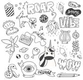 Set of mix object in hand drawing vector illustration royalty free illustration Set of mix object in hand drawing vector illustration royalty free illustration