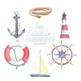Set nautyczni elementy royalty ilustracja Set nautyczni elementy royalty ilustracja