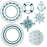 Set of naval elements stock illustration Set of naval elements stock illustration
