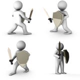 Set Of 3d Knight With Sword Royalty Free Stock Images