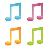 Set Of 4 Musical Note Icons Royalty Free Stock Image