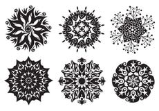 Set Of 6 Mandalas - Flower / Nature Mandalas Royalty Free Stock Photography Set Of 6 Mandalas - Flower / Nature Mandalas Royalty Free Stock Photography