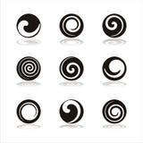Set Of 9 Swirl Icons Royalty Free Stock Images