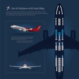 Set Of Airplane With Seat Map Stock Image Set Of Airplane With Seat Map Stock Image