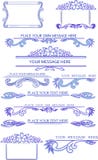 Set Of Blue Calligraphic Design Elements Stock Photography Set Of Blue Calligraphic Design Elements Stock Photography