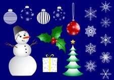 Set Of Christmas Icons. Vector. Royalty Free Stock Photography