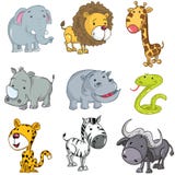 Set Of Cute Cartoon Animals Royalty Free Stock Photos